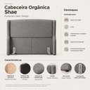 Ver imagem 3 de Cabeceira para Cama Box King Size Shae 195cm Estofada com Frame Bouclê Cinza Escuro - Desk Design
