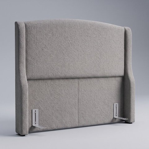 Cabeceira para Cama Box King Size Shae 195cm Estofada com Frame Bouclê Cinza Escuro - Desk Design