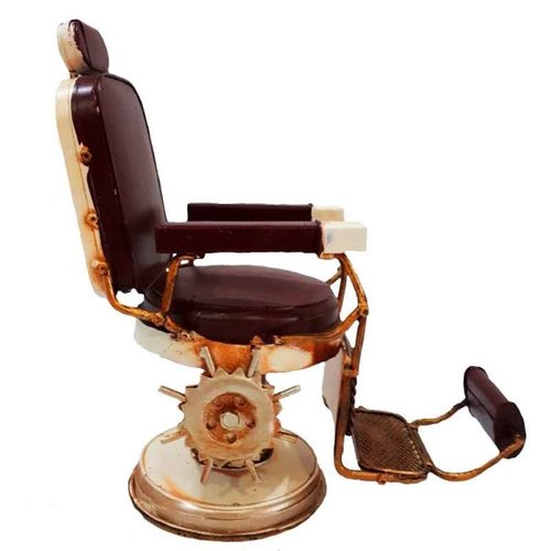 Miniatura de Cadeira Barbeiro Decorativa Marrom Vintage em