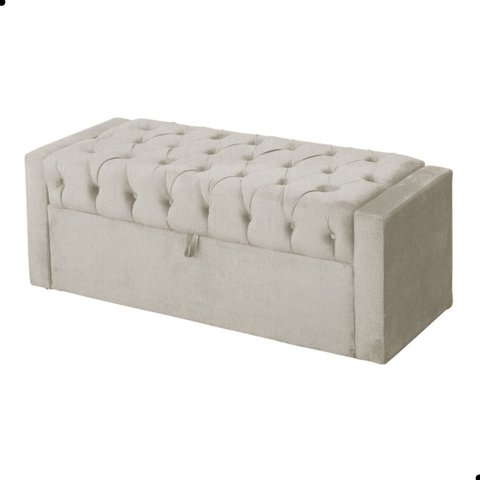 Calçadeira de Sapatos Baú Estofada 160cm Queen Suede Emma