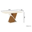 Ver imagem 2 de Mesa de Jantar Fiorella 160 cm Tampo Arredondado com Vidro Nature Off White – Henn
