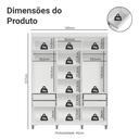 Ver imagem 4 de Guarda-roupa Closet com Pés 4 Gavetas 180cm Branco Venus Madesa