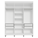 Ver mais imagens de Guarda-roupa Closet com Pés 4 Gavetas 180cm Branco Venus Madesa