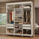Ver imagem 1 de Guarda-roupa Closet com Pés 4 Gavetas 180cm Branco Venus Madesa
