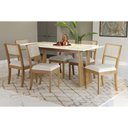 Ver imagem 1 de Mesa Cozinha Mila Premium Madeira Maciça C/ Tampo Madeirado C/ Vidro 180x90cm e 6 Cadeiras Lola