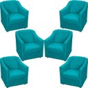 Ver imagem 1 de Kit 6 Poltronas Decorativas para Sala Recepção Consultório Manicure Cadeira Mila Suede
