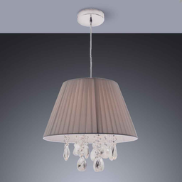 Lustre/Pendente de Tecido Branco Pingente Cristal New Diamond 40 cm  Startec - 2
