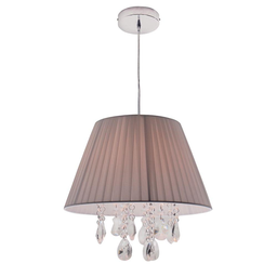 Lustre/Pendente de Tecido Branco Pingente Cristal New Diamond 40 cm  Startec - 1