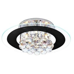 Luminária/Plafon Sobrepor Redondo Cristal Roma Preto 40cm G9 - 1