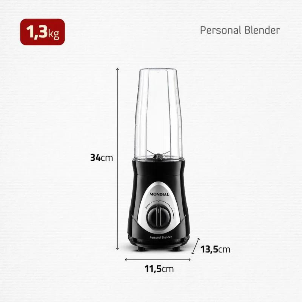 Liquidificador Mixer  2 em 1 Mondial Personal Blender Prático (220V) - 2