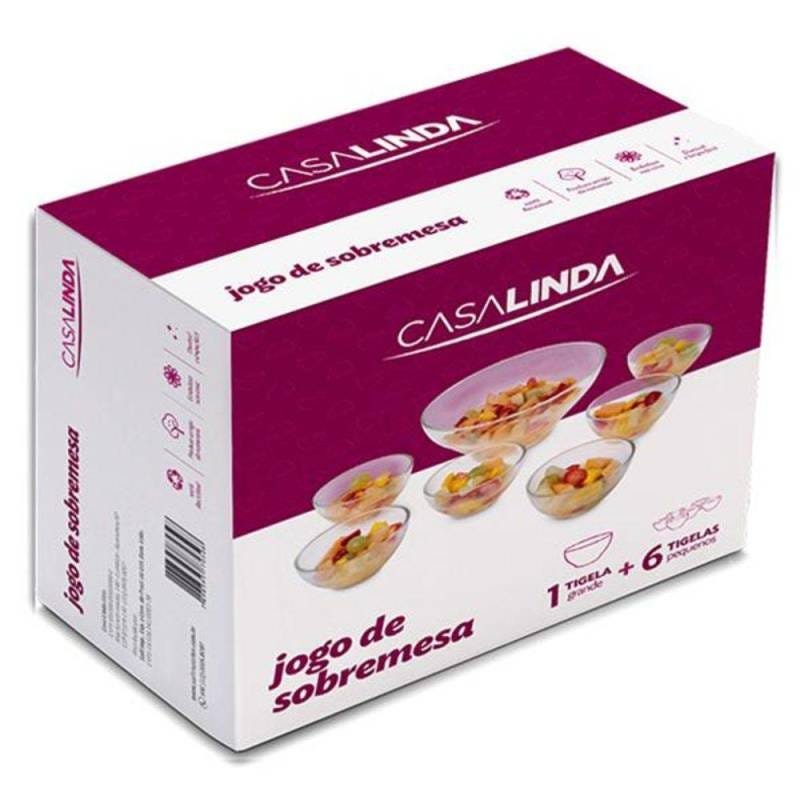 Conjunto Para Sobremesa Vidro Liso Fruit Com 7 Peças - Casa Linda - 3