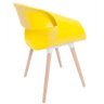 Cadeira Petra Encosto Curvo Sala de Jantar Amarela Pés Madeira - Facthus - 6