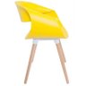 Cadeira Petra Encosto Curvo Sala de Jantar Amarela Pés Madeira - Facthus - 4