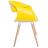 Cadeira Petra Encosto Curvo Sala de Jantar Amarela Pés Madeira - Facthus - 8