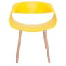 Cadeira Petra Encosto Curvo Sala de Jantar Amarela Pés Madeira - Facthus - 3