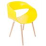 Cadeira Petra Encosto Curvo Sala de Jantar Amarela Pés Madeira - Facthus - 5