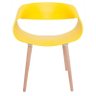Cadeira Petra Encosto Curvo Sala de Jantar Amarela Pés Madeira - Facthus - 7