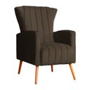 Ver imagem 1 de Poltrona Decorativa para Sala Melinda Veludo Marrom - Fm