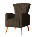 Ver imagem 2 de Poltrona Decorativa para Sala Melinda Veludo Marrom - Fm