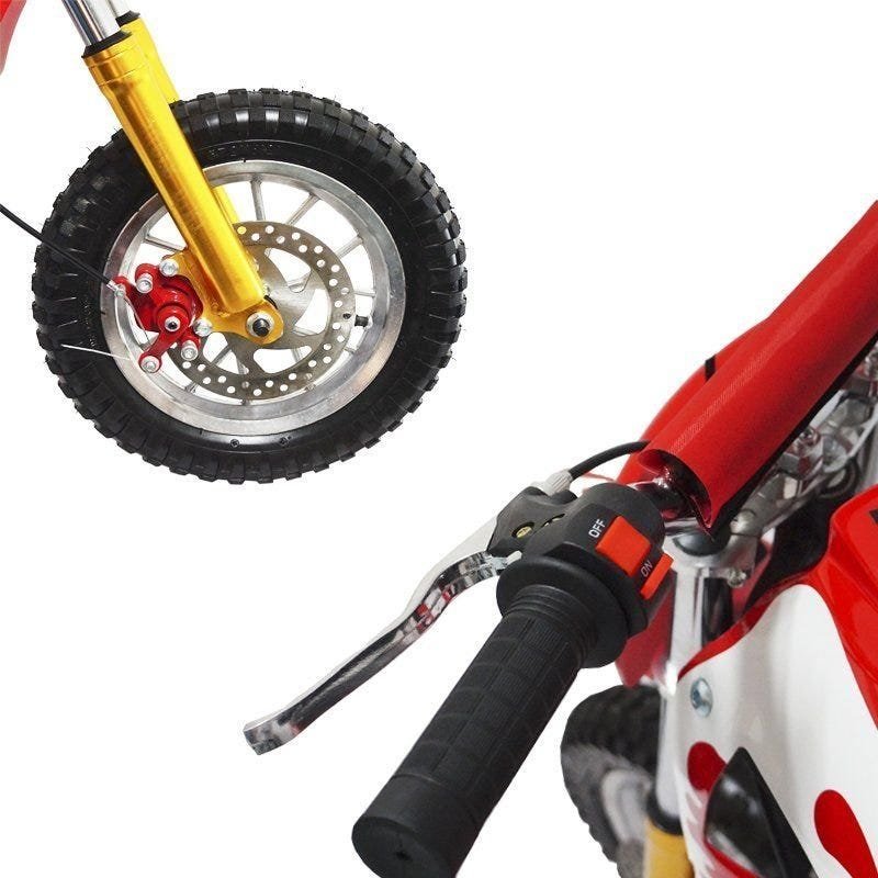 Mini Moto Infantil Partida Elétrica Gasolina 2T 49CC Cross Trilha Off Road  Importway WVDB-005