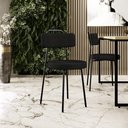 Ver mais imagens de Kit 08 Cadeiras Decorativas Estofada para Sala de Jantar Barcelona L02 Poliéster Preto - Lyam