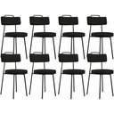 Ver imagem 1 de Kit 08 Cadeiras Decorativas Estofada para Sala de Jantar Barcelona L02 Poliéster Preto - Lyam