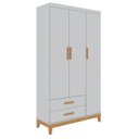 Ver imagem 2 de Guarda-Roupa de Bebê 3 Portas Hellen Branco/Betula