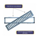 Ver imagem 2 de Ralo Grelha Linear com Caixilho em Aço Galvanizado 10x50cm