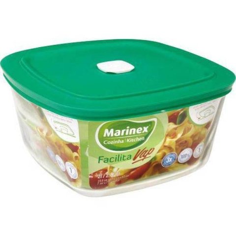 Pote em vidro Facilita 2L com Tampa Plástica - Marinex
