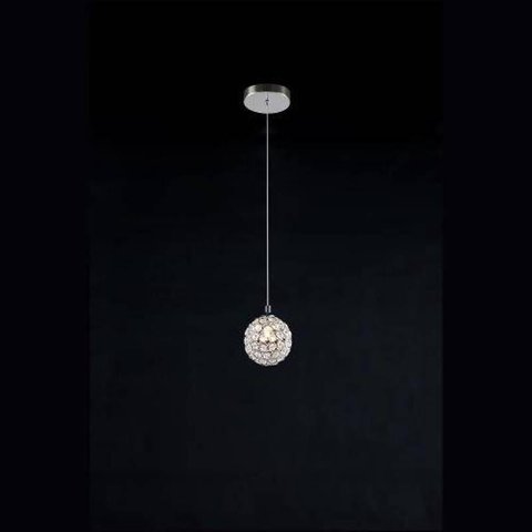 Pendente Metal/Cristal 11cm x160cm 1xg9 - Cr/Tr - Bella