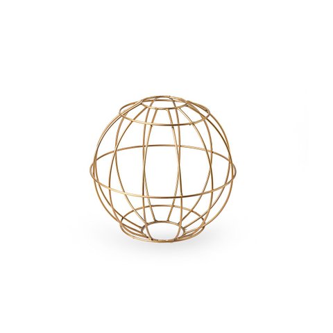 Globo Decorativo de Ferro Pintura Dourada Aramado