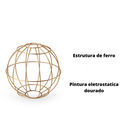Ver imagem 5 de Globo Decorativo de Ferro Pintura Dourada Aramado