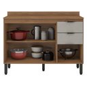 Ver imagem 2 de Balcão de Cozinha Firenze com Tampo 120 cm Amêndola Touch Nude Prime Tx - Demóbile