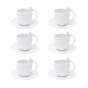 Ver imagem 1 de Cj 6 Xícaras P/Café C/Pires de Porcelana Birds Branco 85ml Wolff