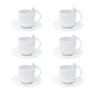 Cj 6 Xícaras P/Café C/Pires de Porcelana Birds Branco 85ml Wolff - 1