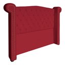 Ver imagem 2 de Conjunto Sienna Cabeceira e Recamier Solteiro 90 Cm Suede Vermelho - LM DECOR