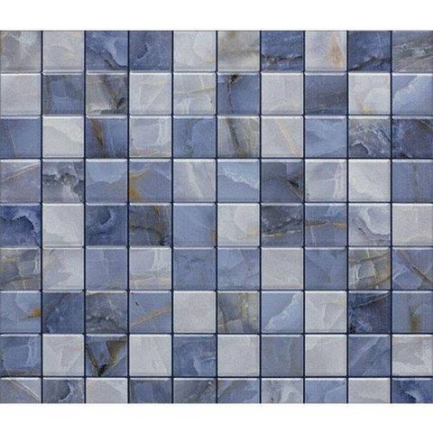 Papel de Parede Auto Adesivo Lavável Pastilha Azul Marinho 3m