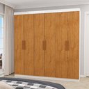 Ver imagem 1 de Guarda-Roupa Solteiro com 6 Portas e 2 Gavetas 153cm Multimóveis CR35562 Branco/Madeirado