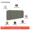 Ver imagem 3 de Cabeceira Painel Orgânico Cama Box Casal Padrão Flay 140cm Dobrável Bouclé Verde Menta - Desk Design