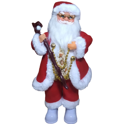 Papai Noel Musical Cajado - 35cm CHRISTMAS