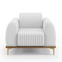 Ver imagem 4 de Kit 02 Poltronas Base De Madeira E Pés D'ouro Corano Branco