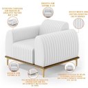 Ver imagem 6 de Kit 02 Poltronas Base De Madeira E Pés D'ouro Corano Branco