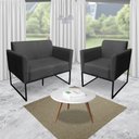 Ver imagem 7 de Kit 1 Namoradeira e 2 Poltronas Marisa Suede Preto Preto