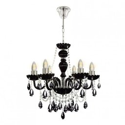 Lustre Candelabro Cristal 6 Braços Nice Startec Preto E14 - 3