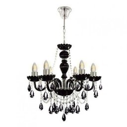 Lustre Candelabro Cristal 6 Braços Nice Startec Preto E14 - 1