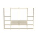 Ver imagem 3 de Guarda-Roupa Closet Modulado Siena 264cm 4 Gavetas 2 Cabideiros e 12 Prateleiras Yescasa Bege/Off White