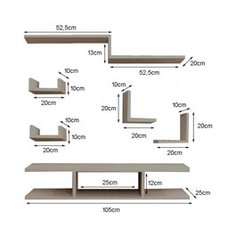 Kit Rack Prateleiras e Nichos Mdf Branco Tx Prtbr015 - 4