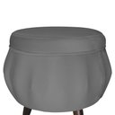 Ver imagem 5 de Conjunto Poltrona Estofada Com Puff Sala de Estar Pétala Suede Cinza - LM DECOR