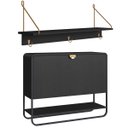 Ver imagem 5 de Conjunto Sapateira Aparador e Prateleira Luna 90cm Nero/Preto 28109