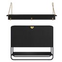 Ver imagem 1 de Conjunto Sapateira Aparador e Prateleira Luna 90cm Nero/Preto 28109